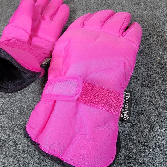 Thinsulate Pink Winter Gloves Womens M/L Insulated Nylon Snow Cold Weather Gear - Picture 7 of 8
